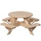 Gardenised Round Kids Picnic Table, Natural, Chinese Fir Wood, 19.75 in H Overall QI004616 - alternate 1